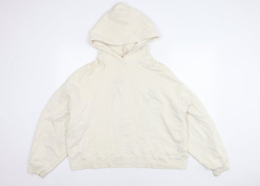 H&M Unisex Ivory Medium Cotton Hoodie Pullover