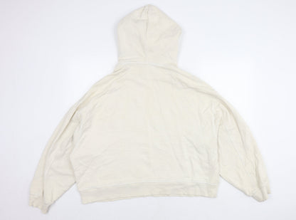 H&M Womens Ivory Medium Cotton Hoodie Pullover