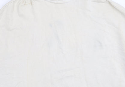 H&M Womens Ivory Medium Cotton Hoodie Pullover