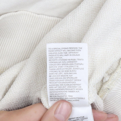 H&M Womens Ivory Medium Cotton Hoodie Pullover