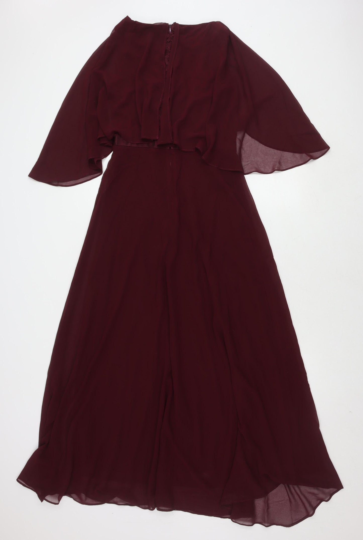 Fynadressr Women's S Burgundy Dress Zip