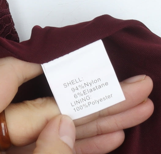 Fynadressr Women's S Burgundy Dress Zip