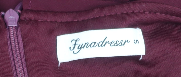 Fynadressr Women's S Burgundy Dress Zip