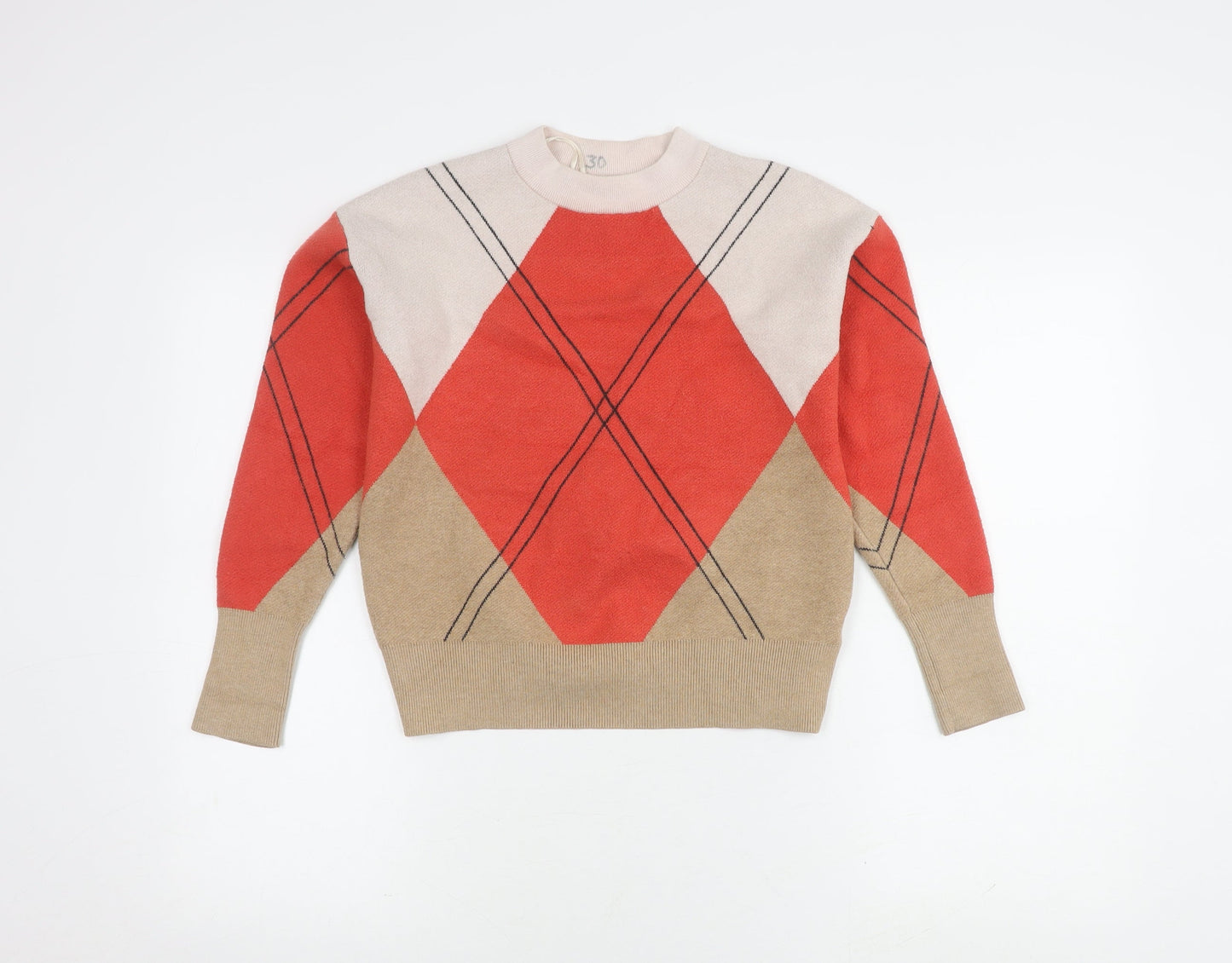 Marks and Spencer Women's Orange Argyle Jumper S