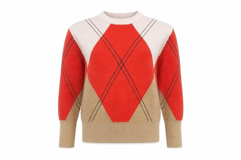 Marks & Spencer Women's Orange Argyle Jumper S