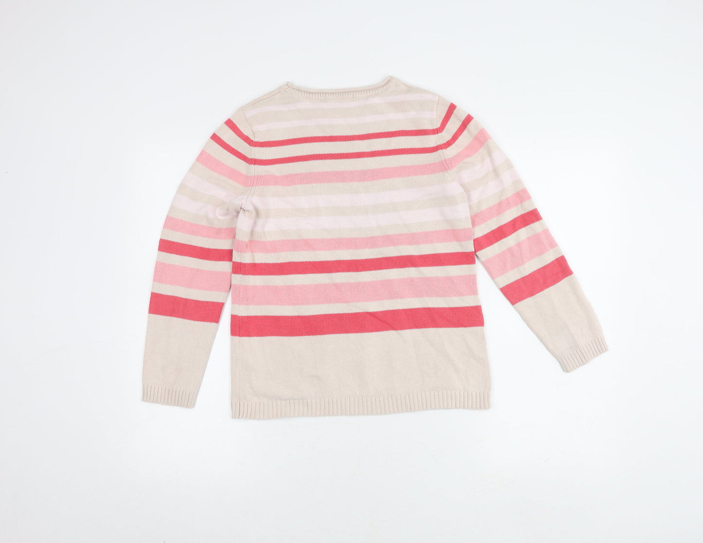 Bonmarché Womens Beige Multicoloured Striped Pullover S