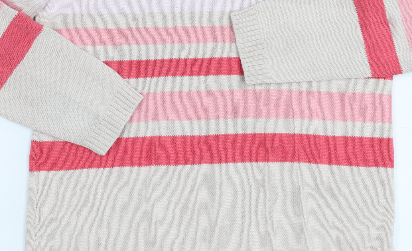 Bonmarché Womens Beige Multicoloured Striped Pullover S