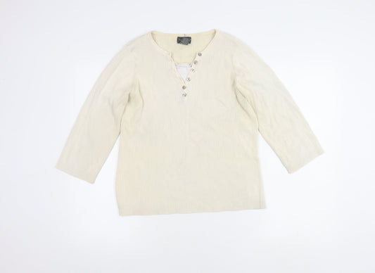 Van Heusen Women's Ivory Henley Jumper L