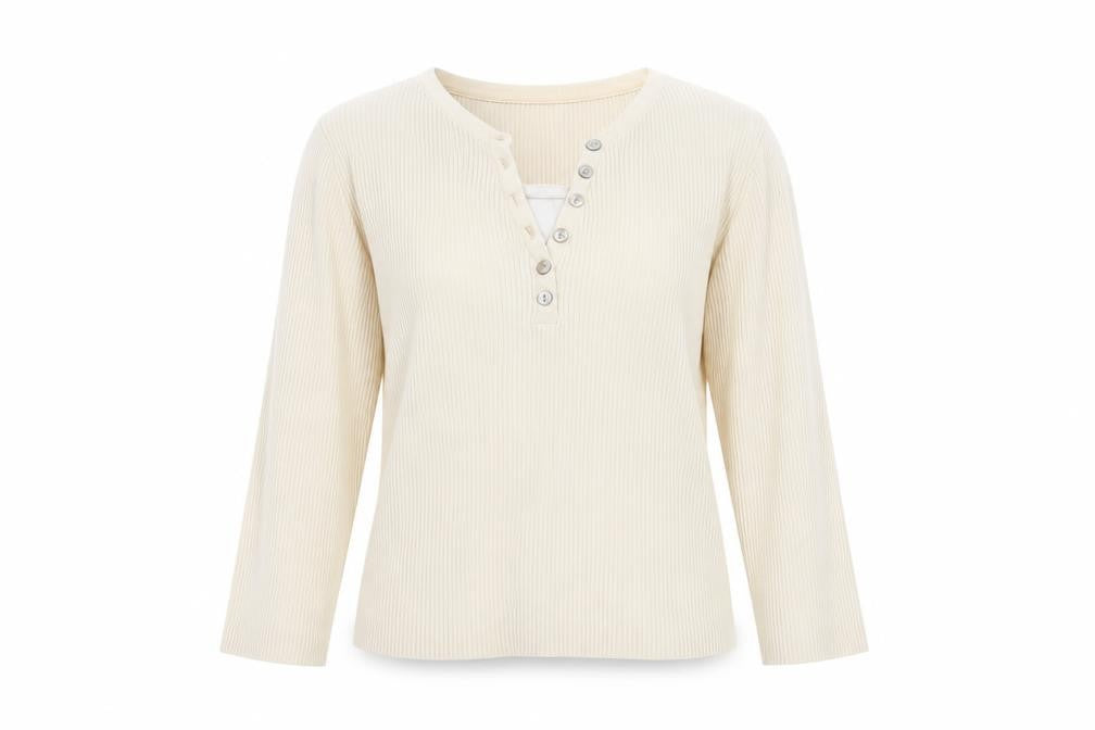 Van Heusen Women's Ivory Henley Jumper L