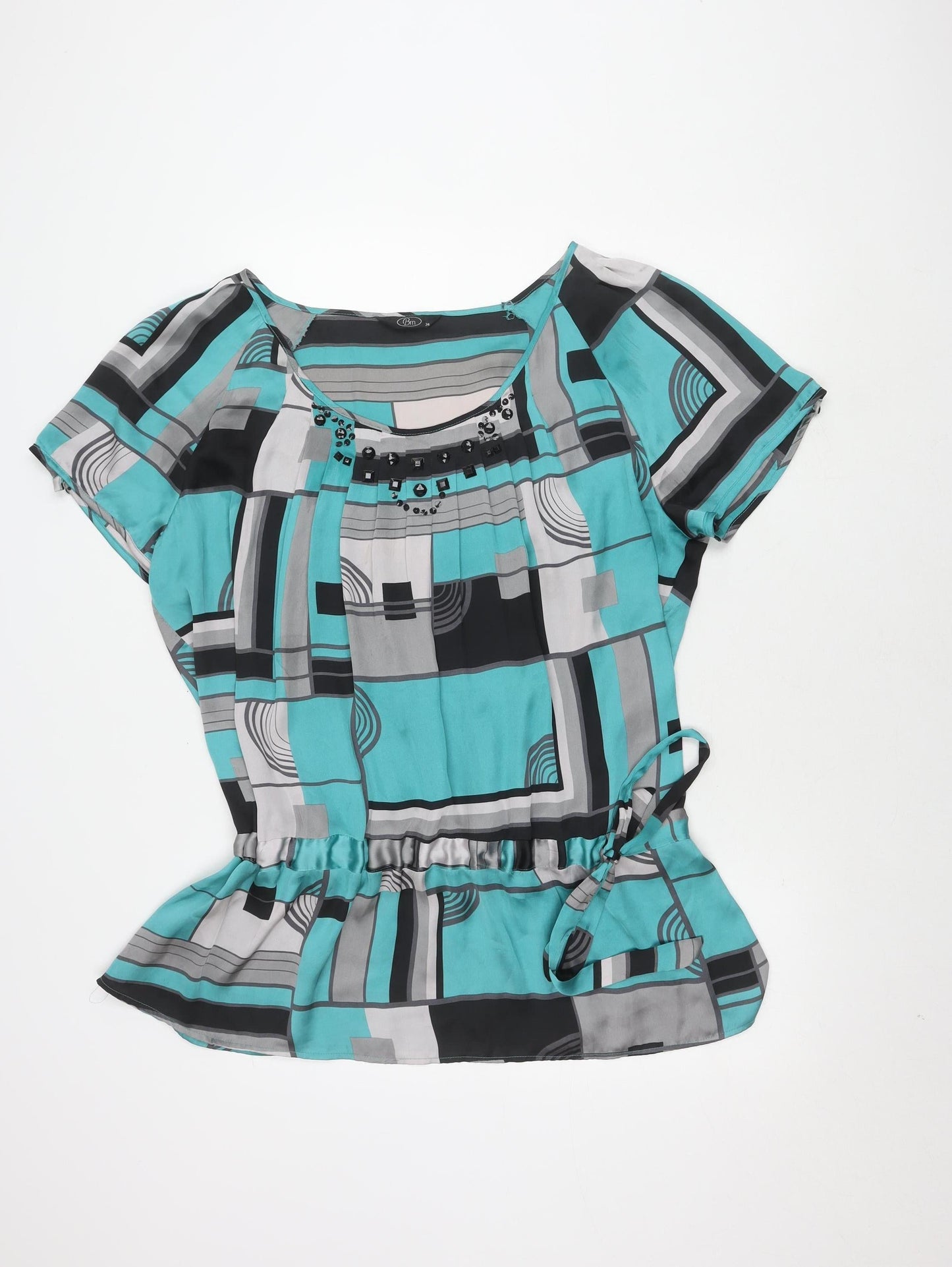 Bm Women's Multicoloured Geometric Blouse Size 24