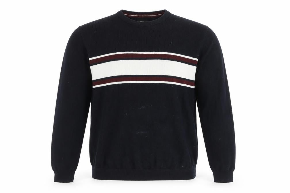 Next Men's XL Black Striped Pullover Jumper