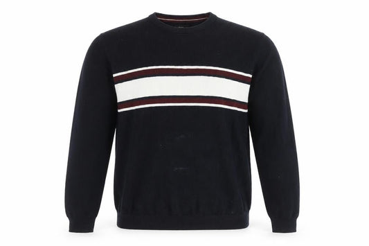 Next Men's XL Black Striped Pullover Jumper