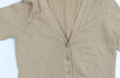 Divided Beige Women's Cardigan V-Neck Size 12