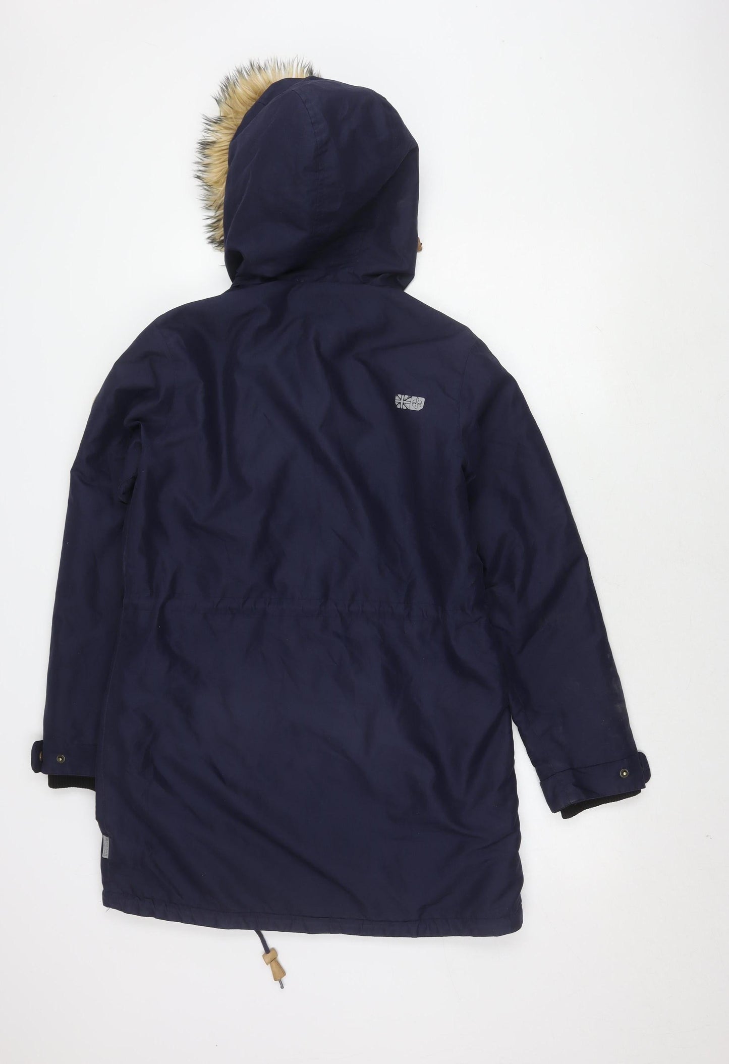 Surfanic Women's Blue Parka Jacket with Fur Trim Hood
