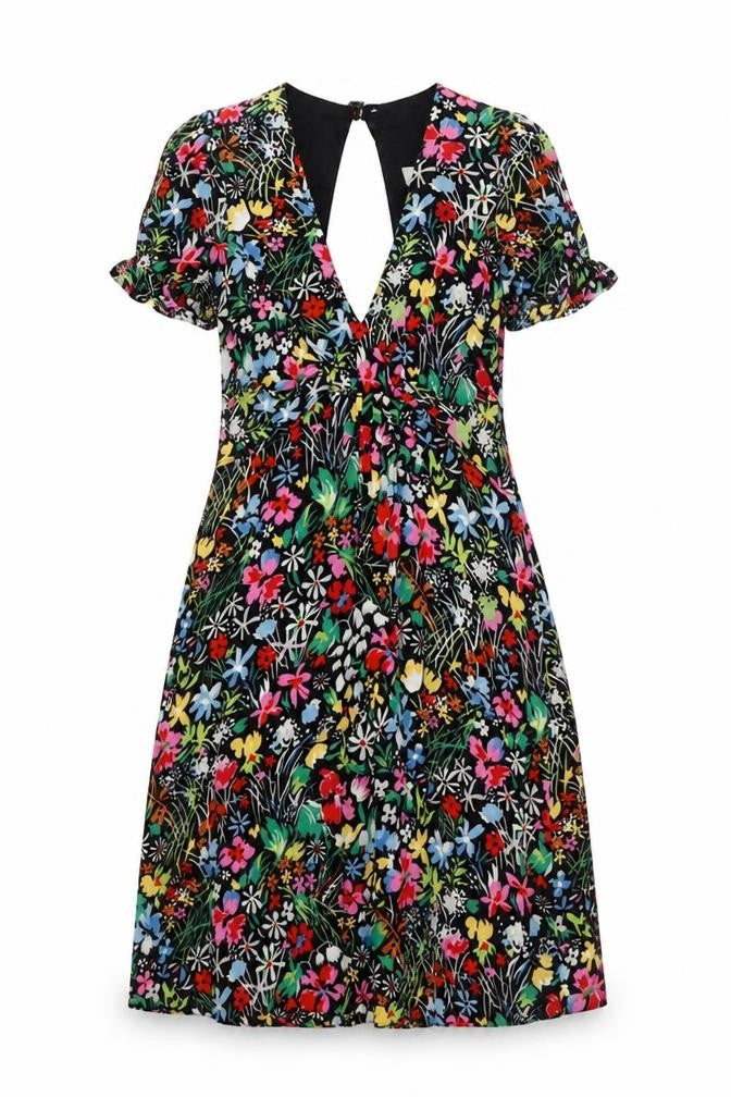 Topshop Petite Floral Dress Multicoloured Women’s Size 6