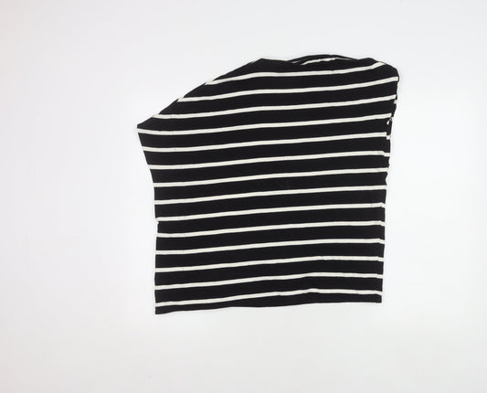 Zara Women's Striped Black Asymmetrical Top Size S
