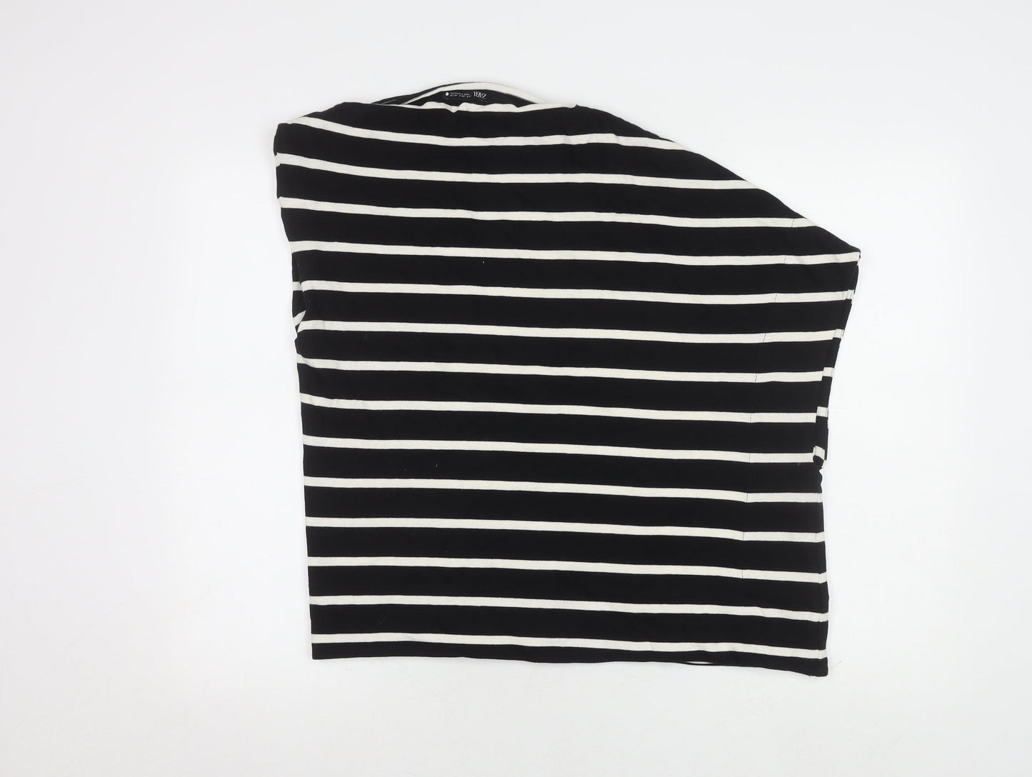Zara Women's Striped Black Asymmetrical Top Size S