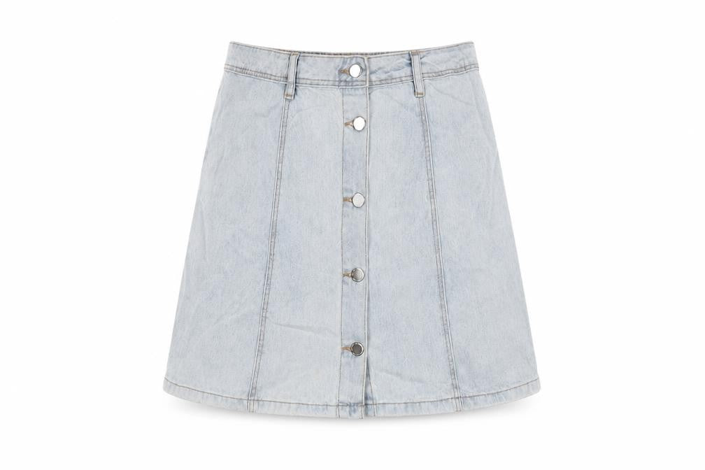 H&M Women's Blue A-Line Denim Mini Skirt Size 12