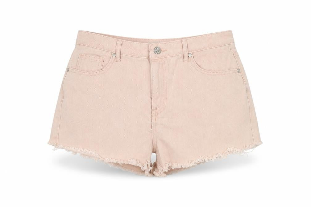 Missguided Women's Pink Cut-Off Cotton Shorts, Size 10