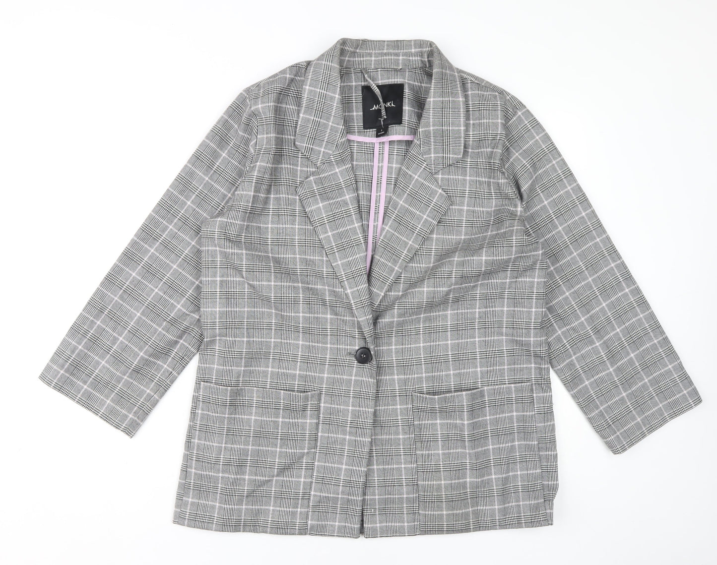 Monki Women's Grey Check Blazer