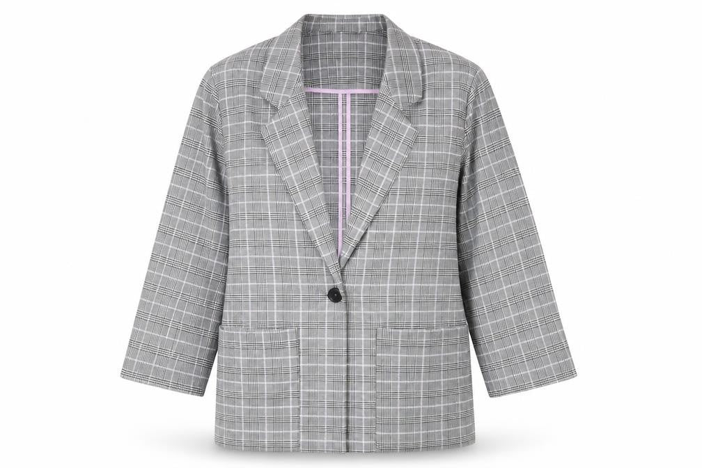Monki Women's Grey Check Blazer