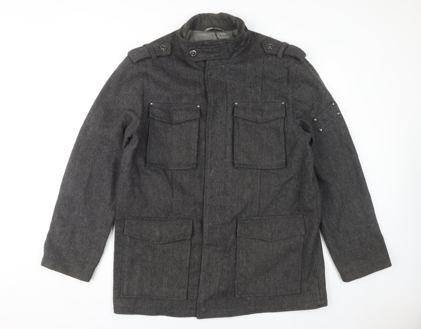 Butler and Webb Men's Grey Military Jacket L