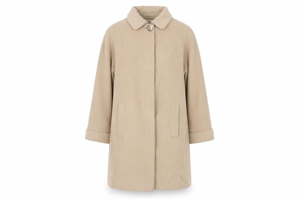 Helene Berman Women's Beige Wool Coat Size 10