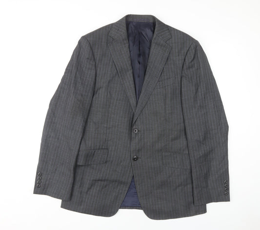 Marks and Spencer Men's Grey Pinstripe Blazer 40R