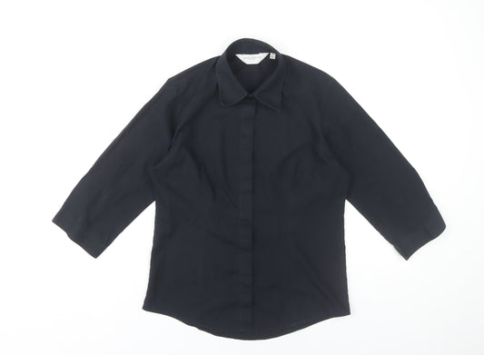 Russell Collection Women's Black Button-Up Shirt XS