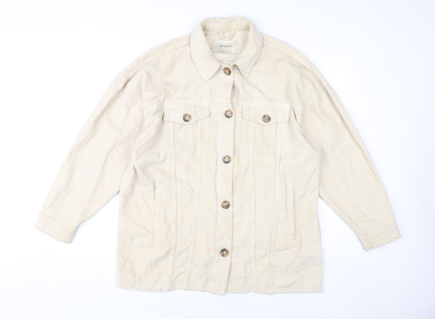 Stradivarius Beige Corduroy Unisex Jacket Size S