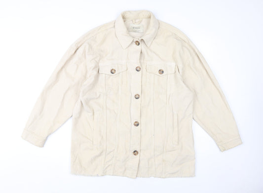 Stradivarius Beige Corduroy Unisex Jacket Size S