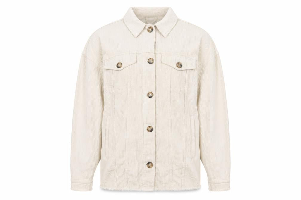Stradivarius Beige Corduroy Unisex Jacket Size S
