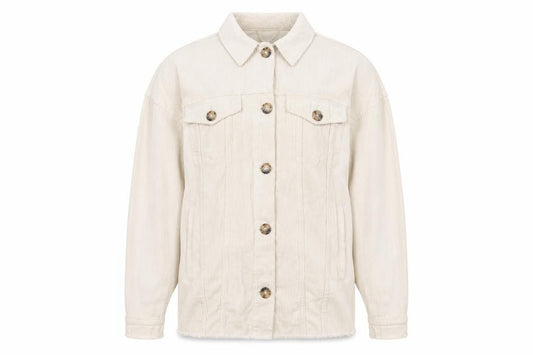 Stradivarius Beige Corduroy Unisex Jacket Size S