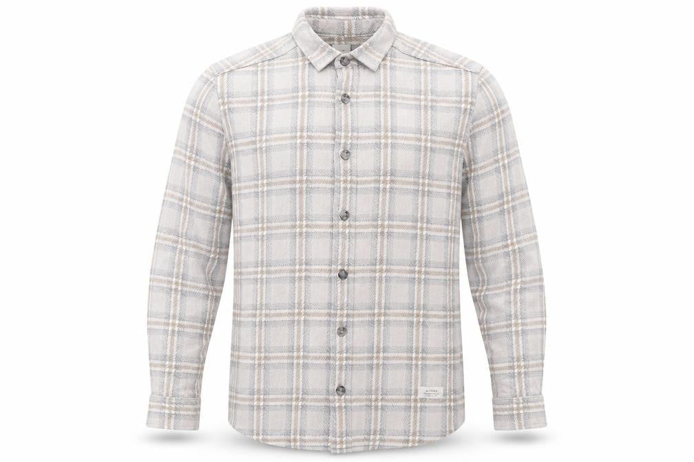 River Island Men's Grey Plaid Button-Up Shirt M