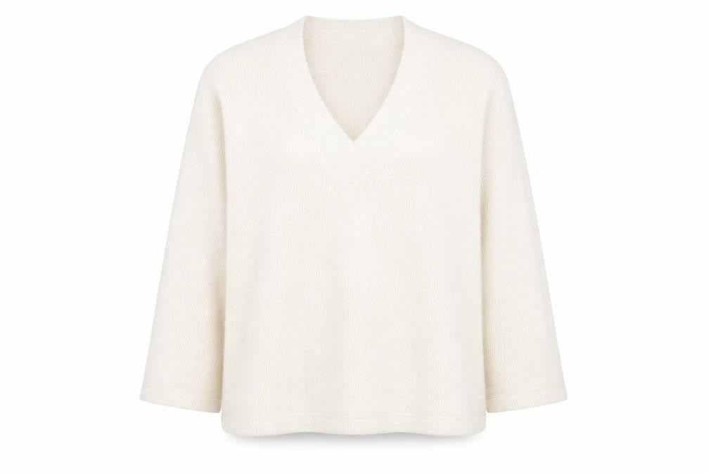 Marks & Spencer Women's Beige V-Neck Jumper L