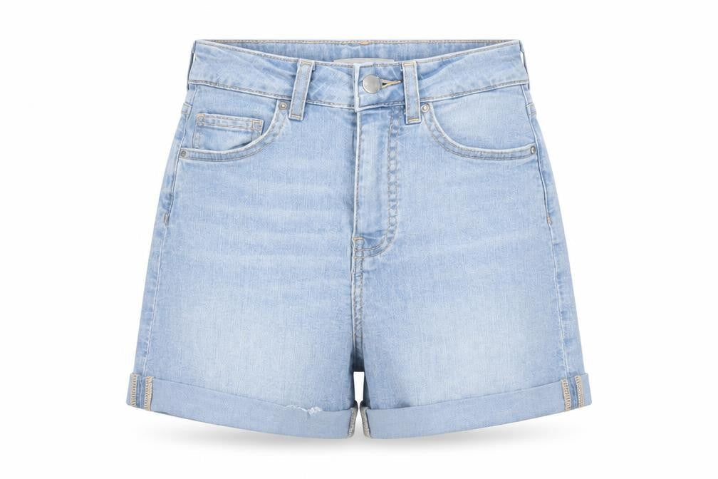 Women's Blue Denim Mom Shorts, Size 6 Regular Fit
