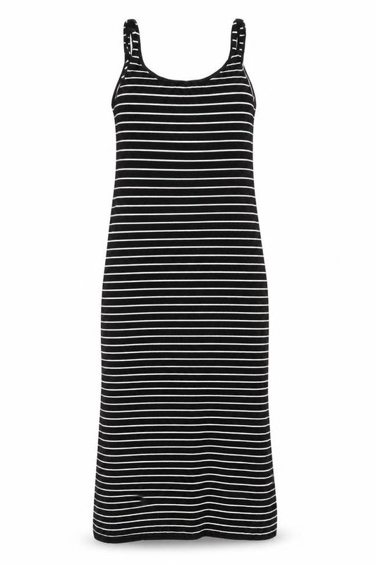 Zara Women Black Striped Slip Dress S Summer Casual