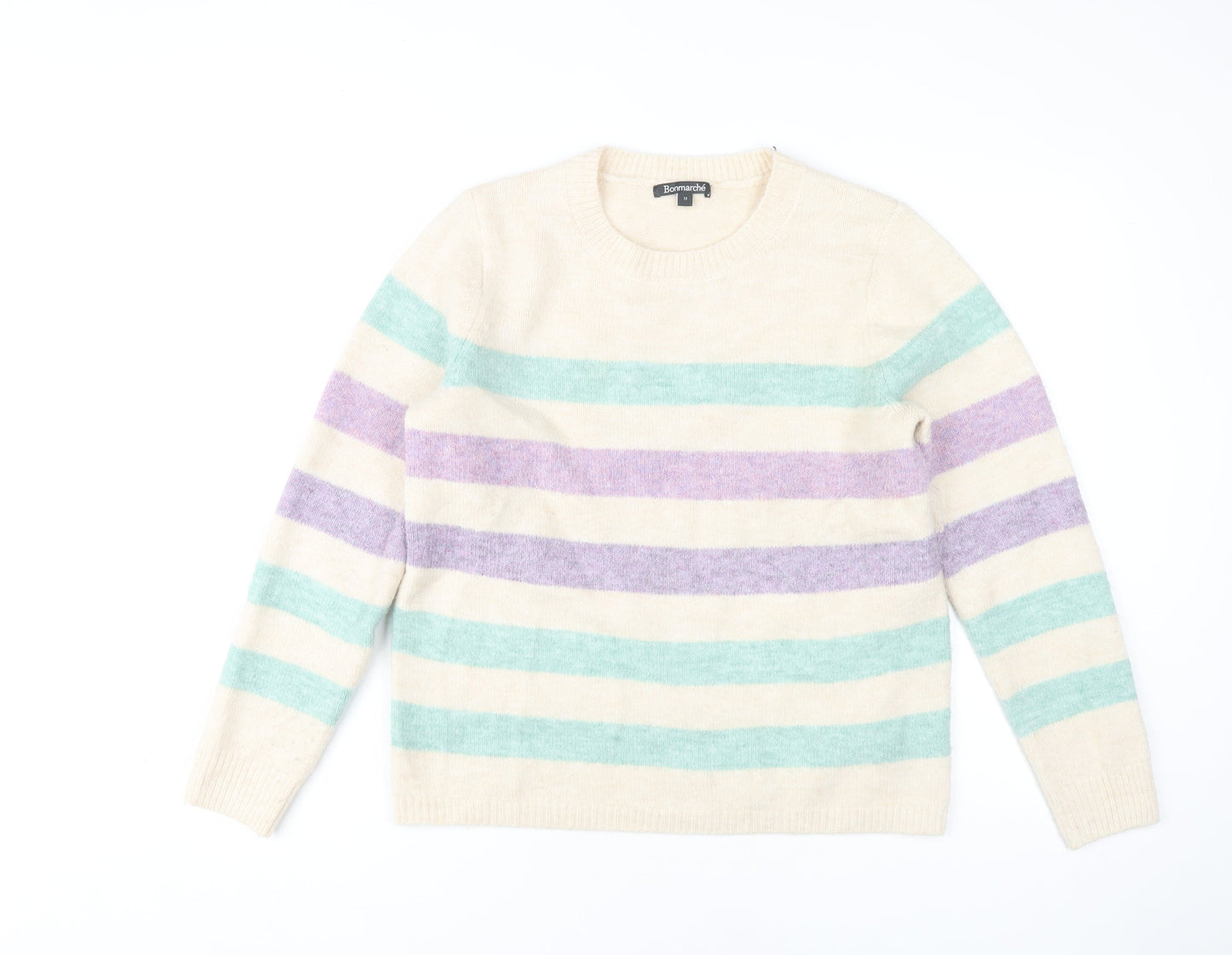 Bonmarché Women's Multicoloured Striped Jumper Size 12