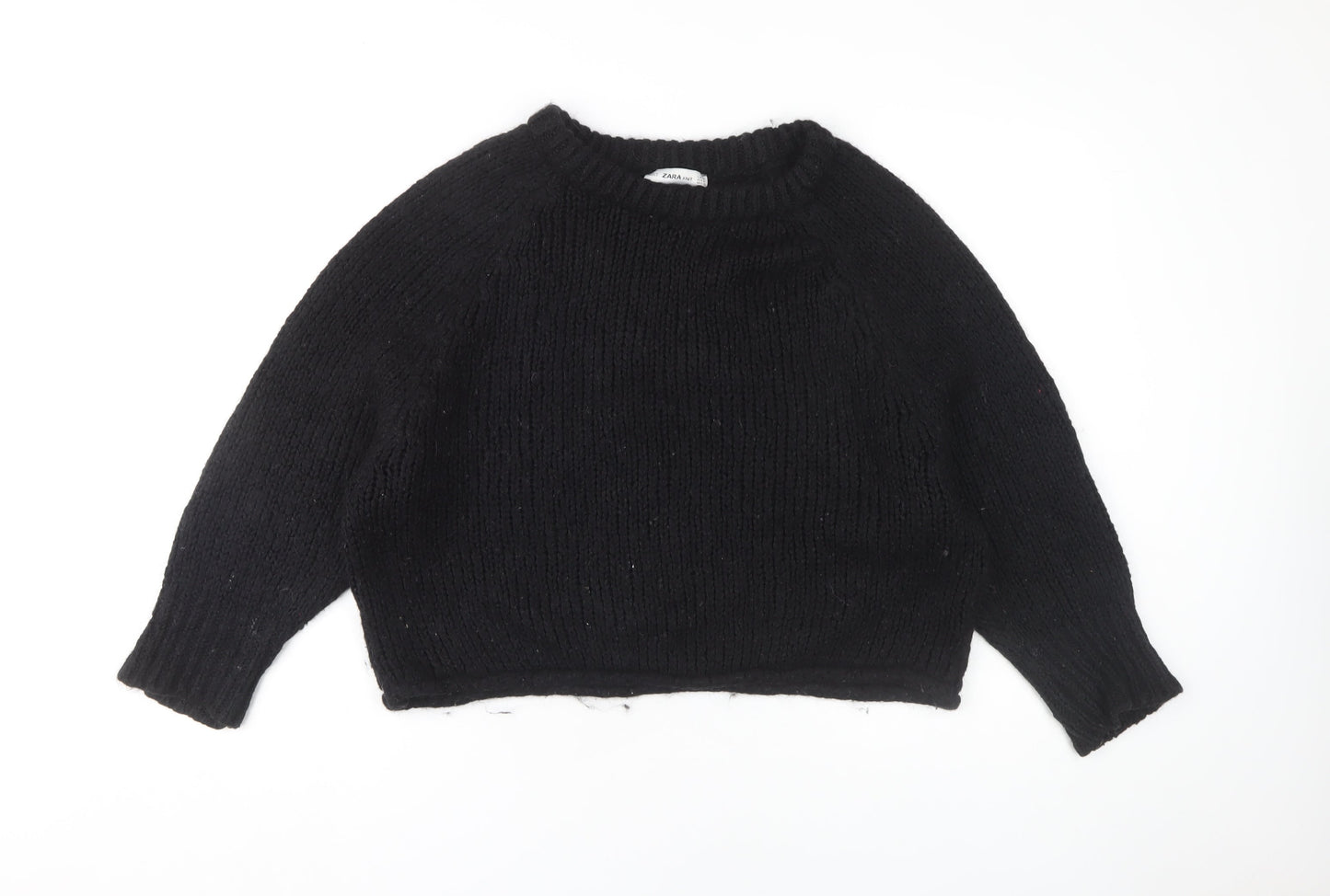 Zara Women's Black Pullover Jumper, M, Relaxed Fit