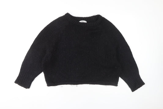 Zara Women's Black Pullover Jumper, M, Relaxed Fit