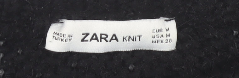 Zara Women's Black Pullover Jumper, M, Relaxed Fit
