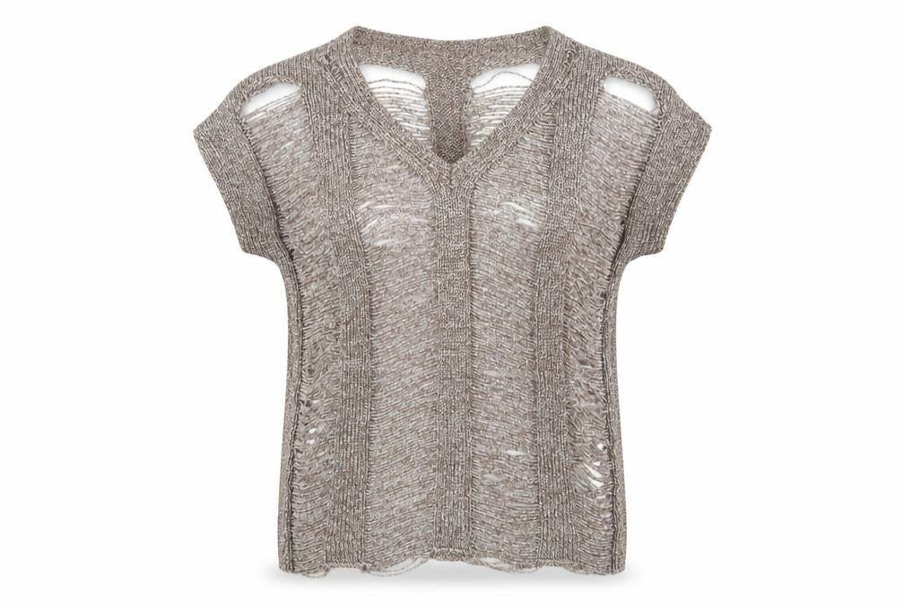 River Island Brown Open-Knit Pullover Jumper Size 8