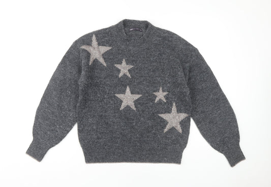 Marks and Spencer Women's Grey Star Pullover Jumper S