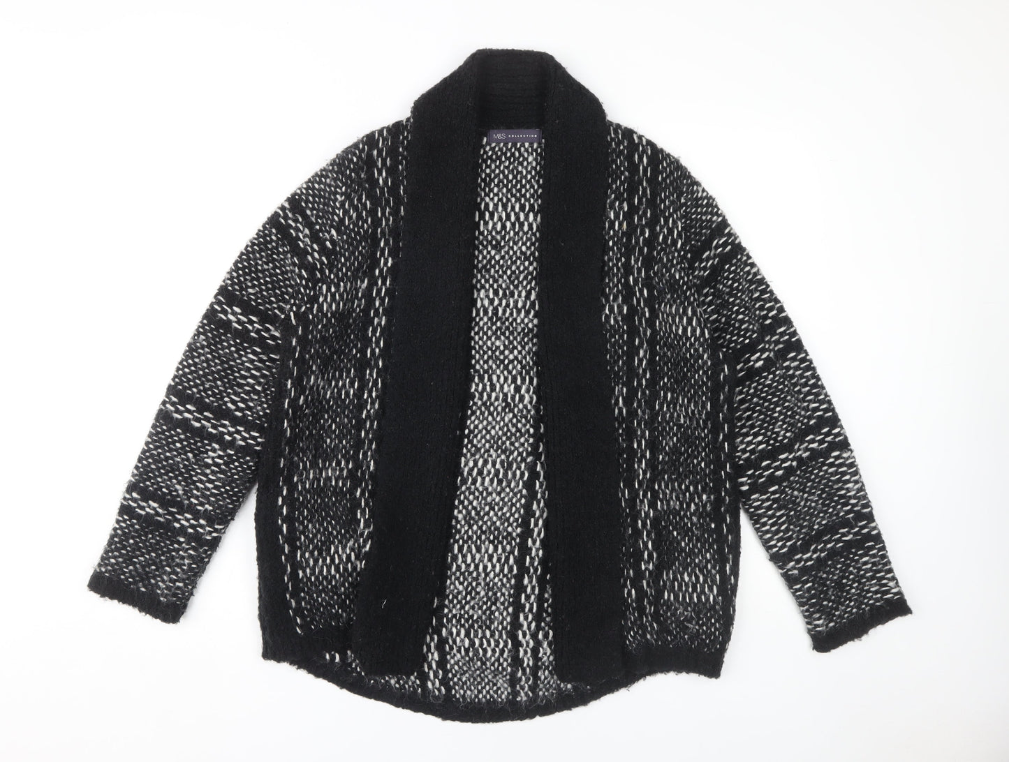 Marks and Spencer Women's Black Open Front Cardigan, Size 14