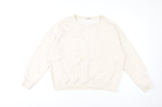 NEXT Women's Beige Embroidered Sweatshirt, Size M