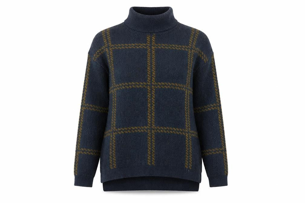 Next Women's Blue Check Pullover Jumper Size 8