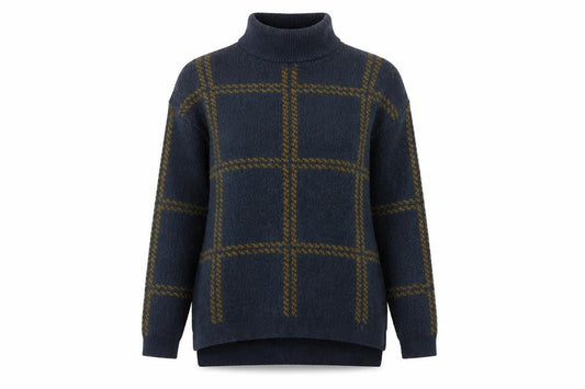 Next Women's Blue Check Pullover Jumper Size 8