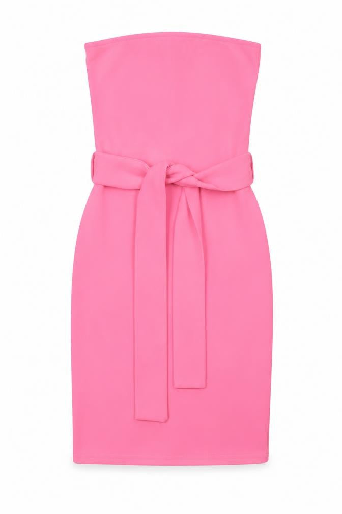 PRETTYLITTLETHING Pink Bodycon Strapless Dress, Size 6