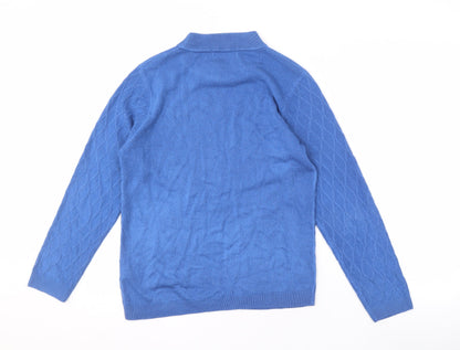 Back view of Honor Millburn Women's Blue High Neck Jumper, size 10-12