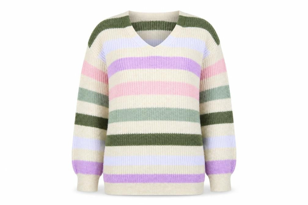 Marks & Spencer Women's Multicoloured V-Neck Jumper M